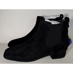 AEROSOLES -Nancilee Chelsea Boot - Kid Suede Leather Black - W 9.5, Medium Width